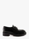 Prada Logo Leather Loafers In Black
