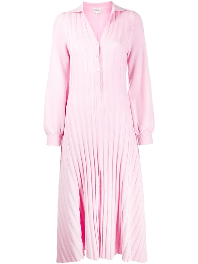 Temperley London Ribbed Knit Midi Dress In Pink