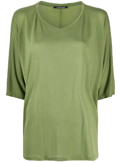 Luisa Cerano Slouchy Half-length Sleeve T-shirt In Green