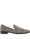 GIUSEPPE ZANOTTI LEWIS CUP CRYSTAL EMBELLISHED LOAFERS