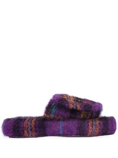 Natasha Zinko Purple Felted Wool Slippers