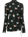 RABANNE FLORAL PRINT HIGH-NECK TOP