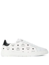 Mcm Terrain Derby Visetos Logo Sneakers In White