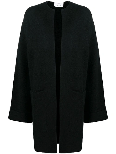 Allude Draped Caardi-coat In Black