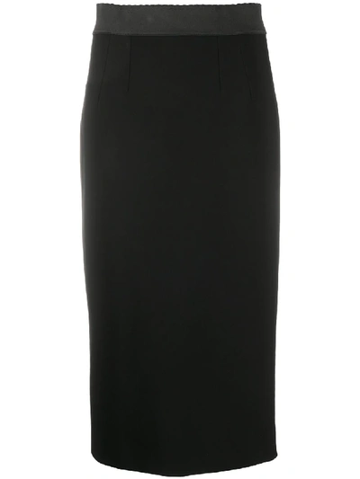 Dolce & Gabbana Wool-blend Pencil Skirt In Black