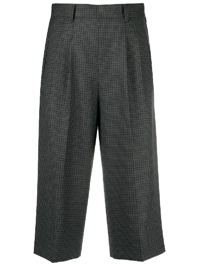 Maison Margiela Checked Wool Bermuda Shorts In Grey