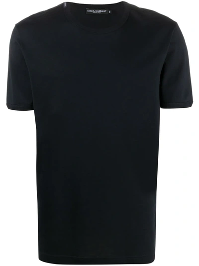 Dolce & Gabbana Logo Label Crew Neck T-shirt In Blue