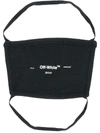 Off-white Helvetica Logo Cotton Face Mask In Black