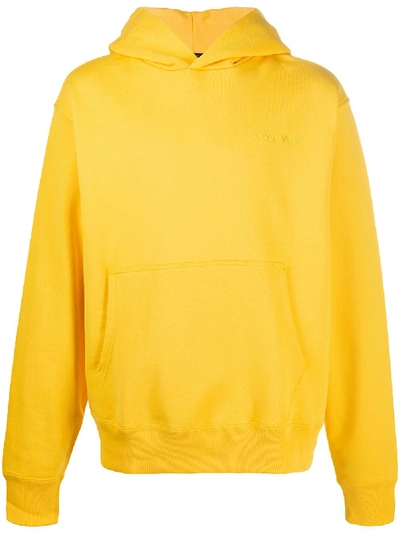 Adidas Originals By Pharrell Williams 人类刺绣连帽衫 In Yellow