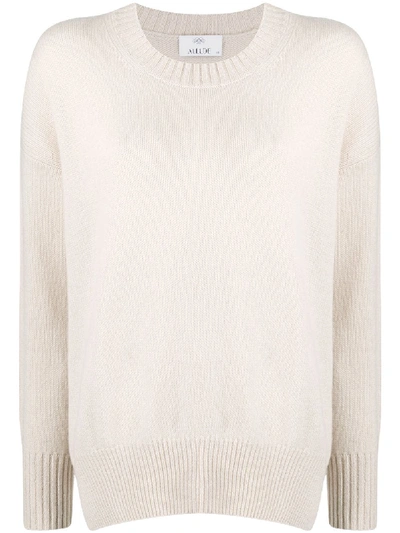 Allude Cashmere Long-sleeve Jumper In Neutrals
