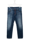 DSQUARED2 TEEN FADED STRAIGHT-LEG JEANS