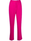 Valentino Mid-rise Straight Trousers In Pink
