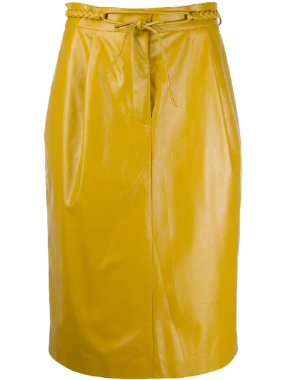 Valentino 高腰铅笔半身裙 In Yellow