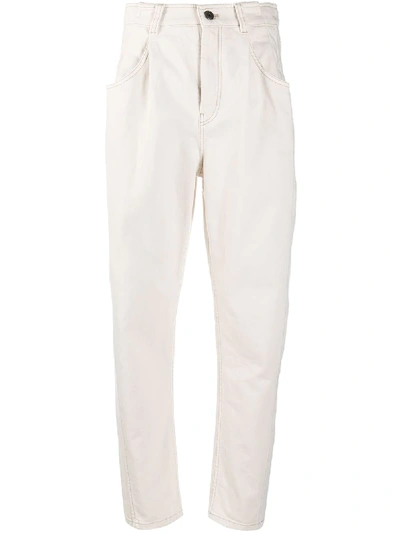Brunello Cucinelli High-waited Cropped Trousers In Neutrals