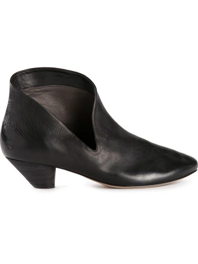 Marsèll Cut Out Leather Ankle Booties In Nero In Black