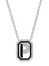 COLETTE 18KT WHITE GOLD GATSBY P INITIAL DIAMOND AND BLACK ENAMEL NECKLACE