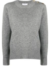 ALLUDE LONG-SLEEVE FITTED JUMPER