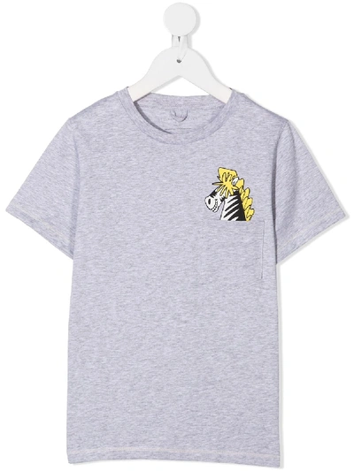 Stella Mccartney Kids' Animal Logo Short-sleeved T-shirt In Grey