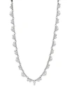 Adriana Orsini Dia Plated Silver & Cubic Zirconia All Around Necklace In Rhodium