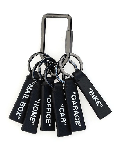 Off-white Quote Motif Key Ring In Black