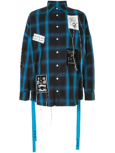 Haculla Patch-detail Plaid Shirt In Blue