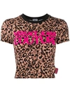 VERSACE JEANS COUTURE LEOPARD LOGO CROPPED T-SHIRT