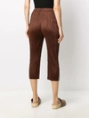 Issey Miyake Cropped Pleated Trousers In Brown