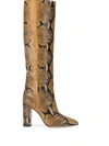 PARIS TEXAS KNEE-LENGTH SNAKE PRINT BOOTS