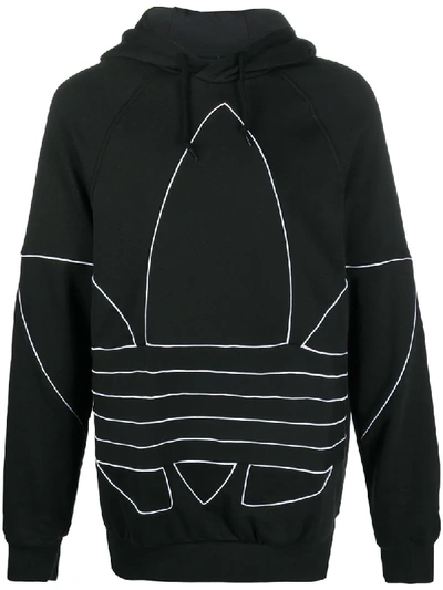 Adidas Originals Trefoil Logo Cotton Hoodie In Black