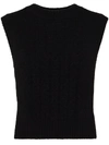 LOW CLASSIC CABLE-KNIT OPEN-BACK waistcoat