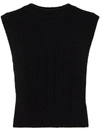 LOW CLASSIC CABLE-KNIT OPEN-BACK VEST