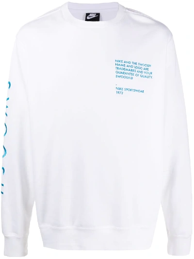 Nike Crew Neck Sweatshirt In White
