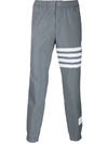 Thom Browne Snap Front Elastic Waist Track Trouser In Grey