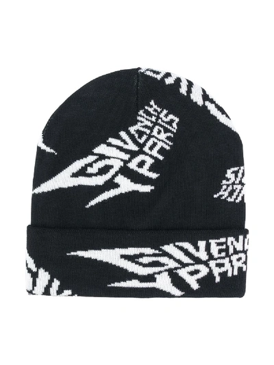 Givenchy Kids' Logo Embroidered Beanie Hat In Black