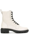Rag & Bone Leather Lace Up Boots In White