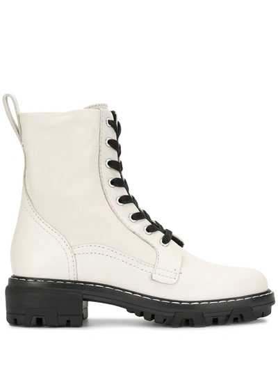 Rag & Bone Leather Lace Up Boots In White