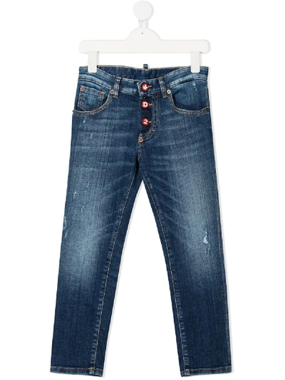 DSQUARED2 FADED STRAIGHT-LEG JEANS