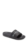 Givenchy Kids' Logo Embossed Slide Sandal In Black