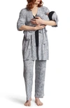 EVERLY GREY ANALISE DURING & AFTER 5-PIECE MATERNITY/NURSING SLEEP SET,J110