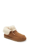 Ugg Diara Suede Lace-up Booties W/ Shearling Cuff In Chestnut Suede
