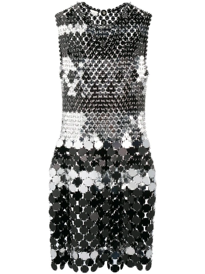 Rabanne Sequinned Chainmail Mini Dress In Black