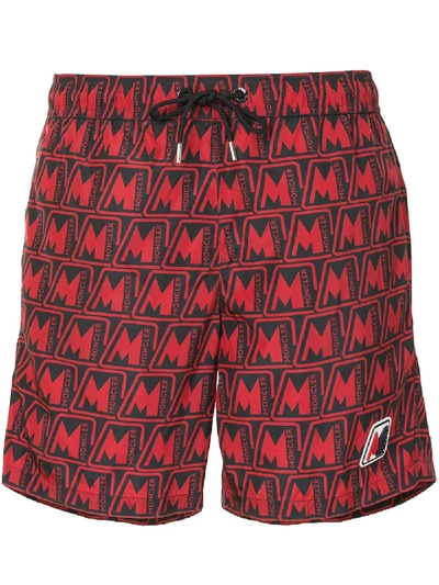 Moncler Men's Mare Boxer Shorts In Red
