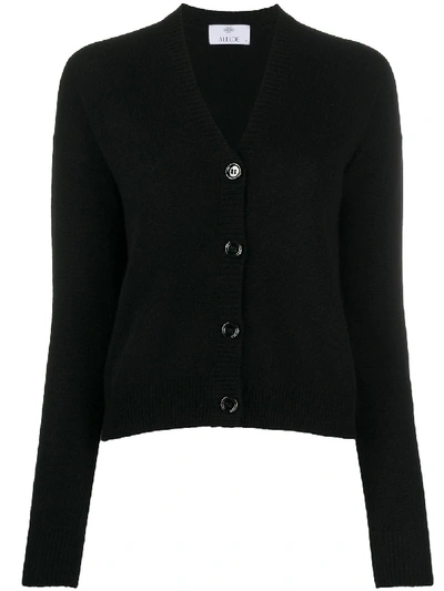 Allude V-neck Cashmere Cardigan In Black