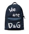 DOLCE & GABBANA KIDS WE ARE D & G LOGO BACKPACK,15781441