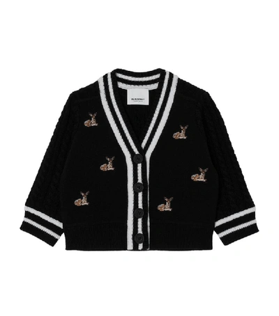 Burberry Babies' Kids Deer Print Cardigan (6-24 Months) In Black