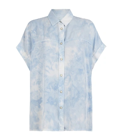 Allsaints Eliza Tie Dyed Shirt In Sky Blue