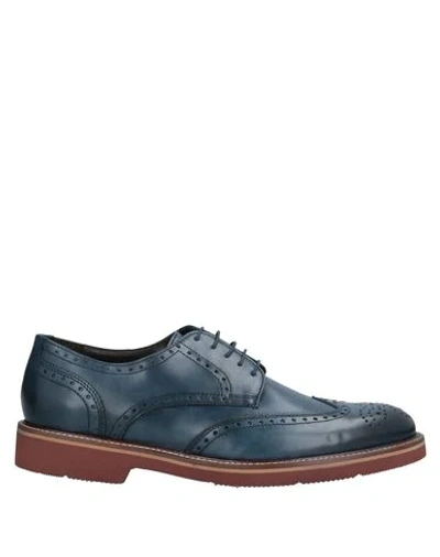 A.testoni Lace-up Shoes In Dark Blue