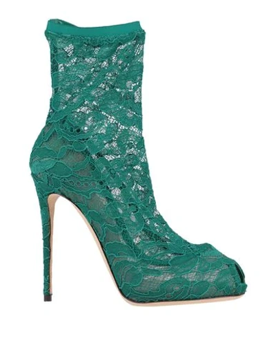 Dolce & Gabbana Ankle Boot In Dark Green