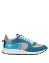 PHILIPPE MODEL PHILIPPE MODEL WOMAN SNEAKERS BLUE SIZE 6 SOFT LEATHER, TEXTILE FIBERS,11932746JQ 13