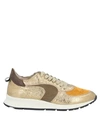 PHILIPPE MODEL PHILIPPE MODEL WOMAN SNEAKERS GOLD SIZE 7 SOFT LEATHER, TEXTILE FIBERS,11932794TH 3